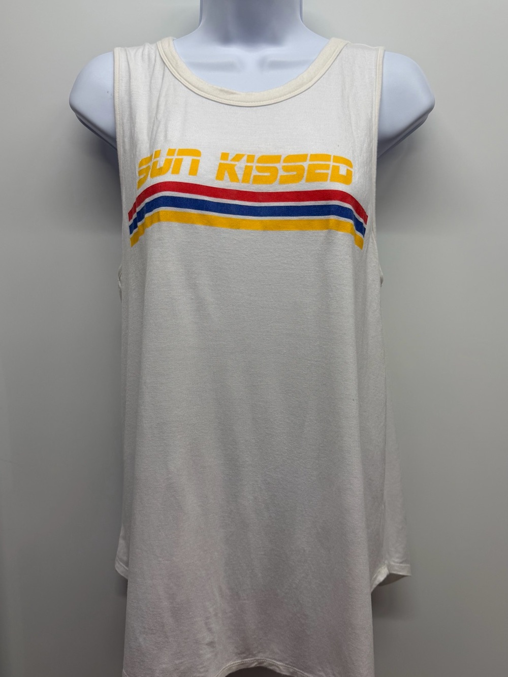 Sun Kissed Women's White Graphic Tank Top